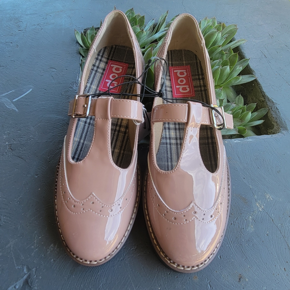 POP Pink Patent Leather Mary Jane Shoes